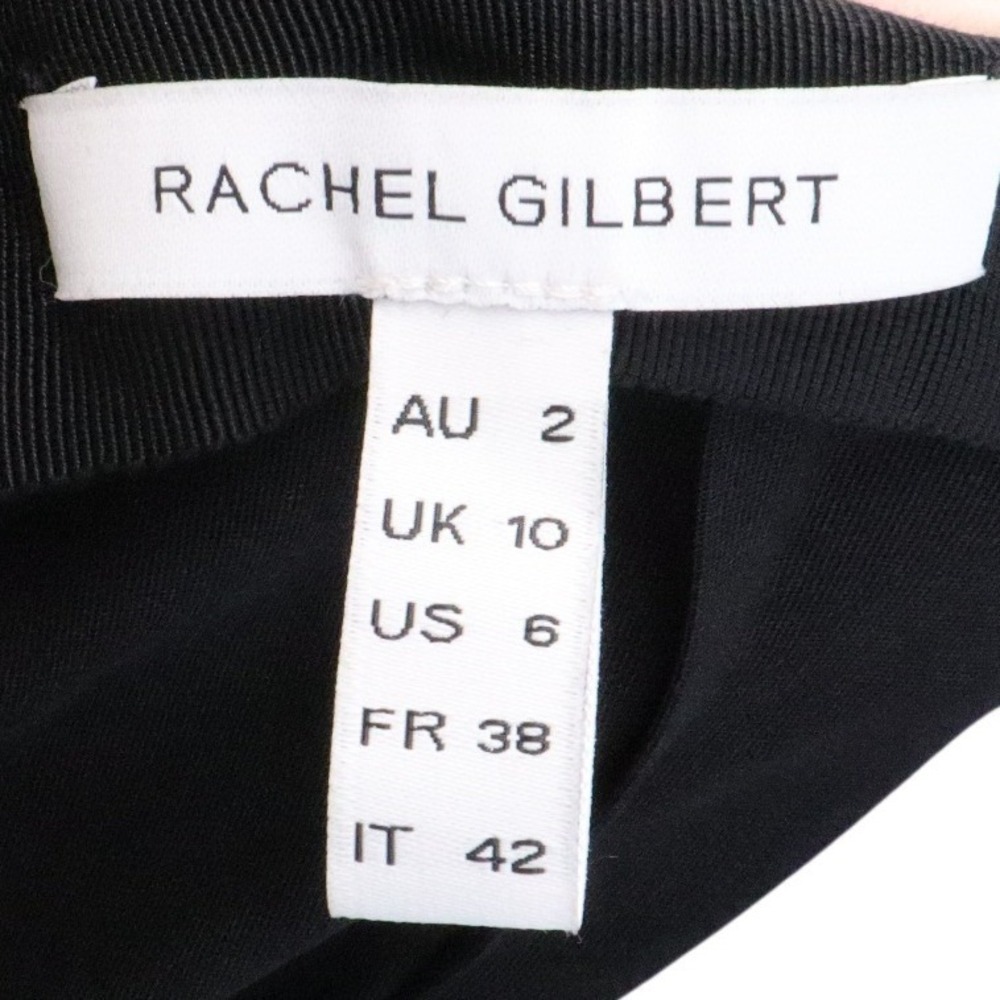 Rachel Gilbert Ryder Black Satin Cutout Tie Waist Maxi Evening Skirt Size 6 - Picture 8 of 9